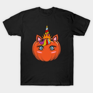 Unicorn Pumpkin Face T-Shirt